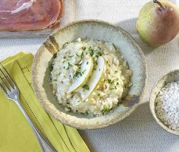 Risotto au Taleggio AOP, poires et noisettes